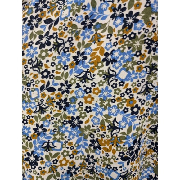 Max Studio Womens BOHO Cottagecore Blouse Top Medium Floral Smocked Faux Wrap - Picture 8 of 10